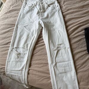 Agolde Off-White Denim Pants
